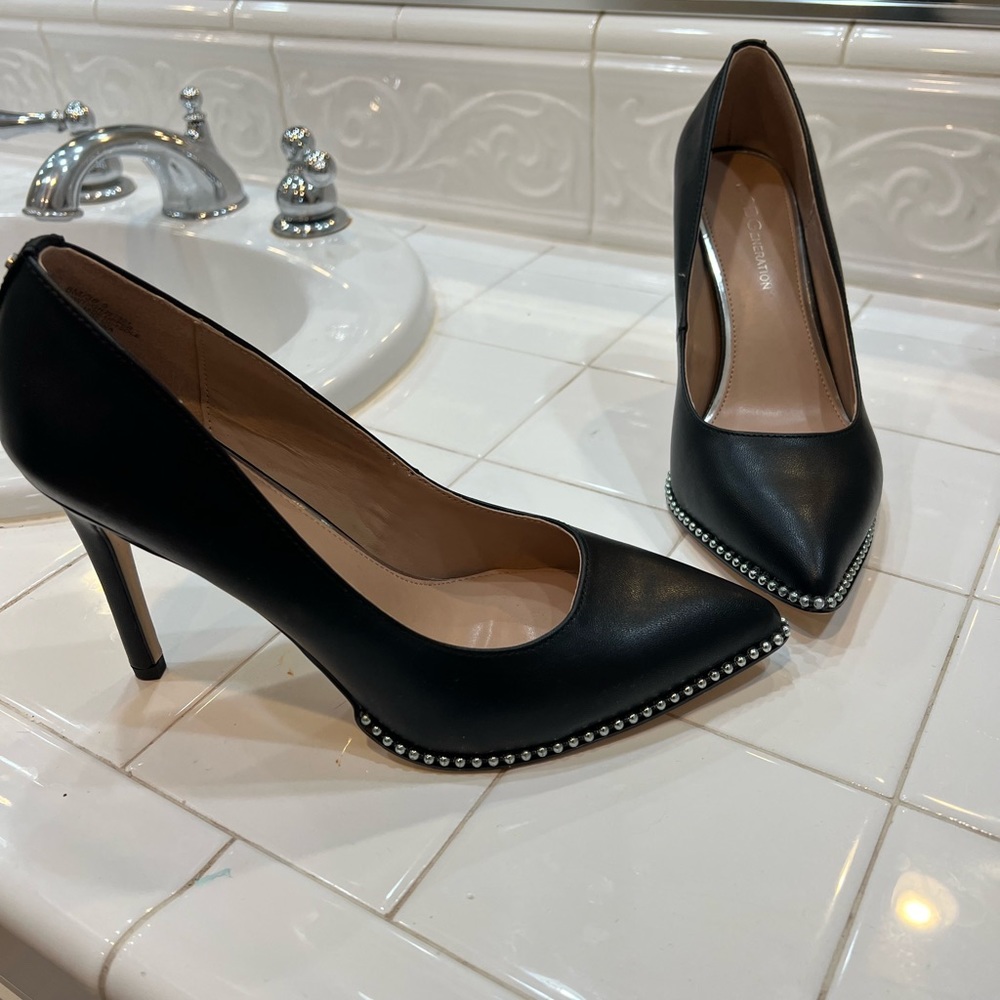BCBGeneration black heels size 8 with silver studs - only worn once
